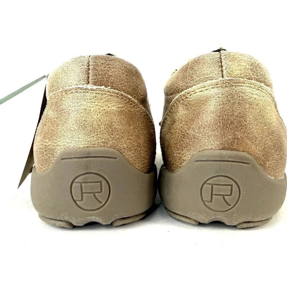 Roper Womens Beige Multi Fabric Johnnie Slip-On Shoes Size 6 Striped Geometric